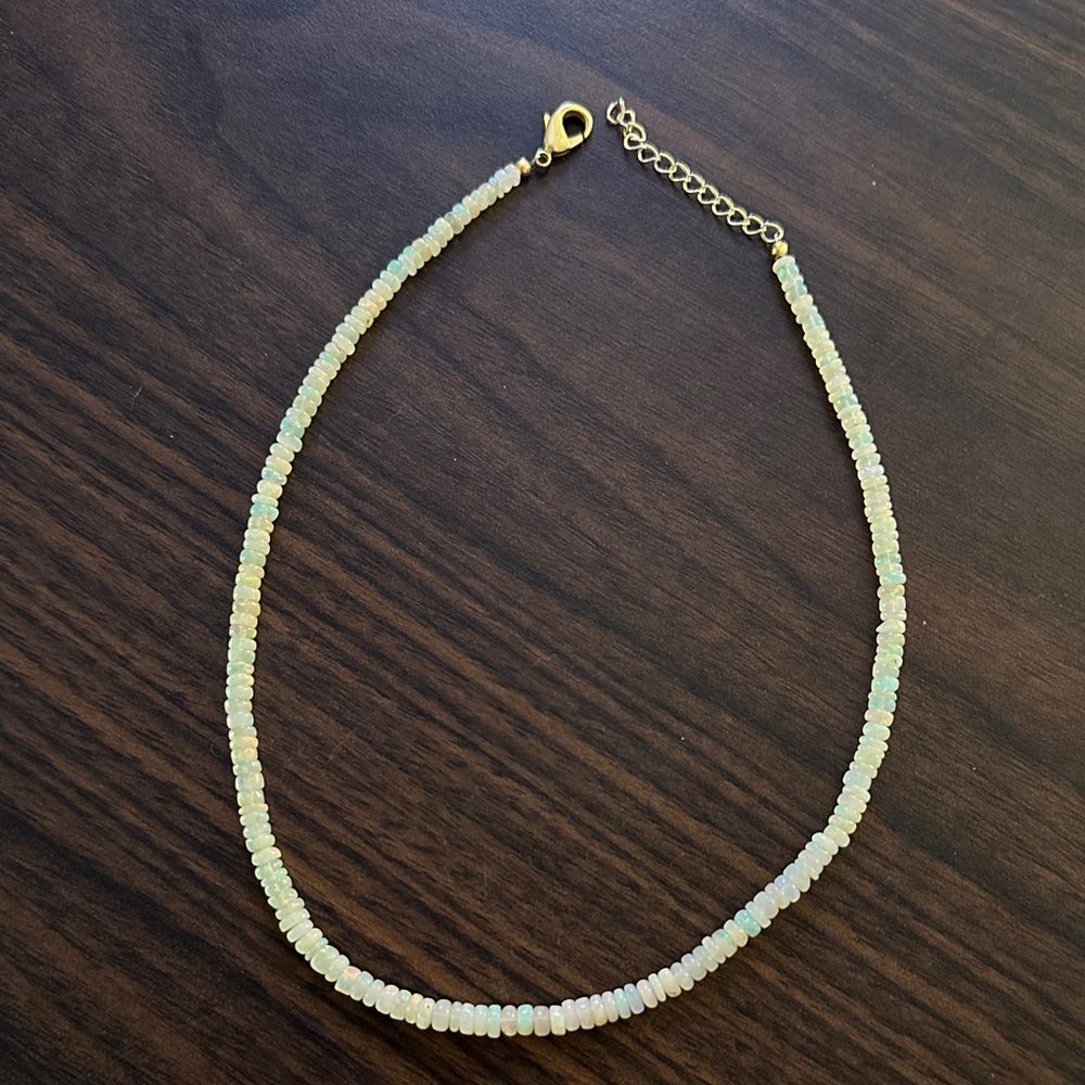 Local Eclectic Beaded Gemstone Necklace- Opal